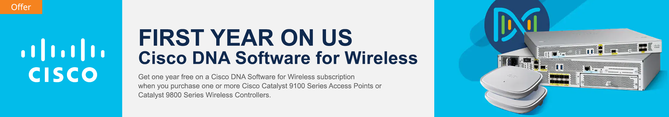 Cisco First Year On Us Promotional Banner