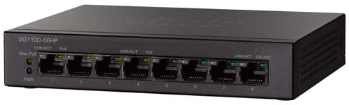 Cisco SG110D-08HP 8-port Gigabit Desktop PoE Switch